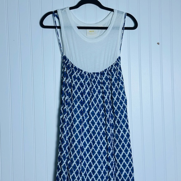 Anthropologie The Maeve Twofer Printed Tank Dress Medium Casual Pull Over Lined - Picture 4 of 13